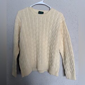 Lauren Ralph Lauren Pale Yellow Cable Knit Sweater
